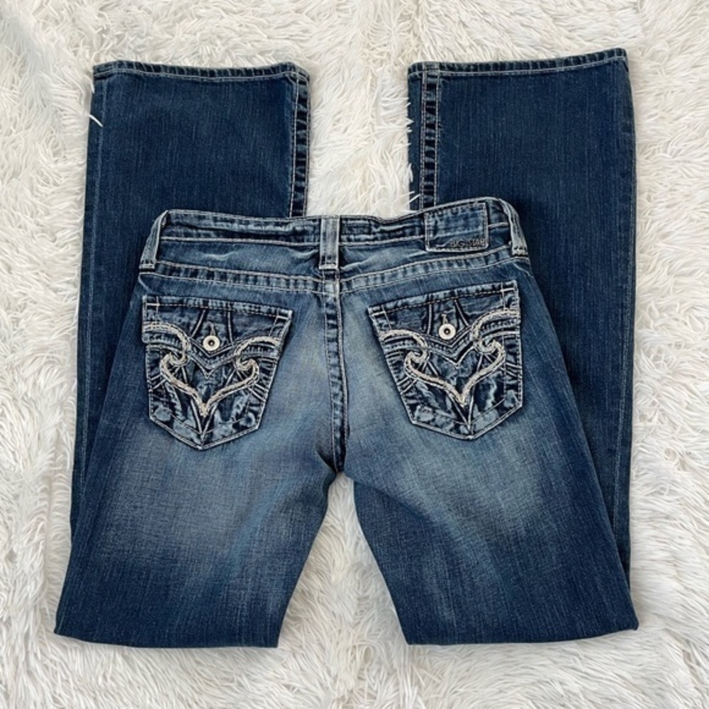 Big Star Low Rise Bootcut Jeans with Embroidered Pockets